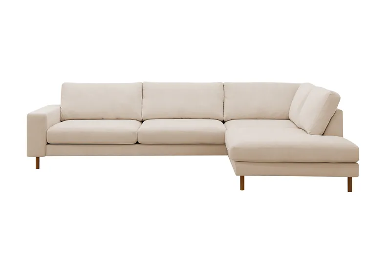 Scandi Djup 4-sits Soffa med Schäslong Höger i Manchester, Beige