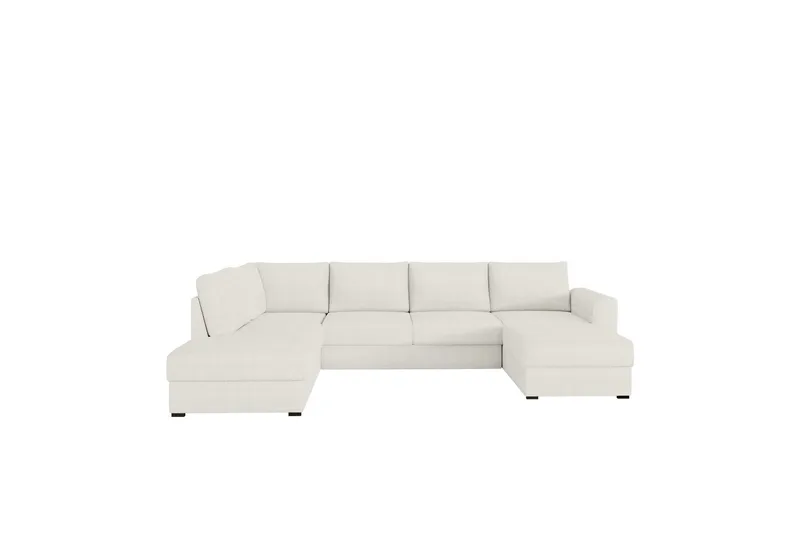 Taberk Soffa med Divan och Schäslong 4-sits, Vit