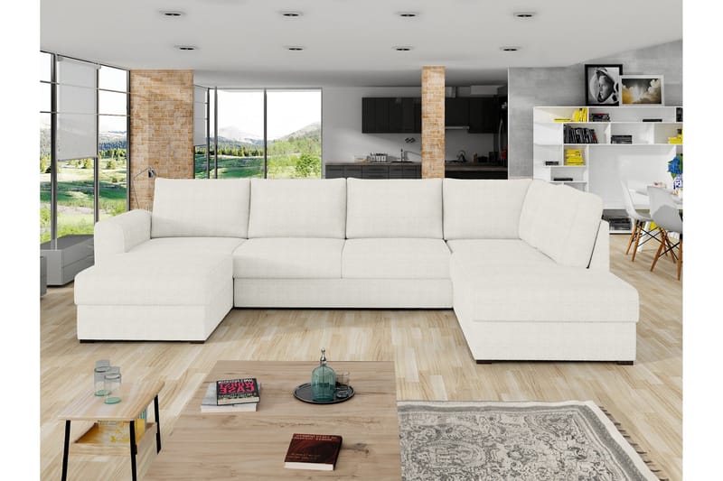 Taberk Soffa med Divan och Schäslong 4-sits - Vit - Products - Möbler - Soffa - Divansoffa & schäslongsoffa - 4 sits soffa med divan