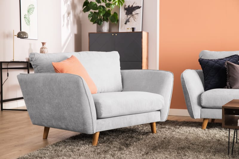 Trend Lyx 3-sits Högervänd L-formad Divansoffa i Tyg - Ljusgrå - Products - Möbler - Soffa - Divansoffa & schäslongsoffa - 4 sits soffa med divan