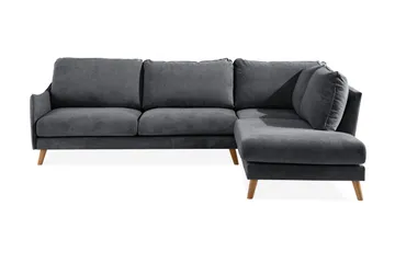 Trend Lyx Schäslongsoffa Höger, Mörkgrå/Ek