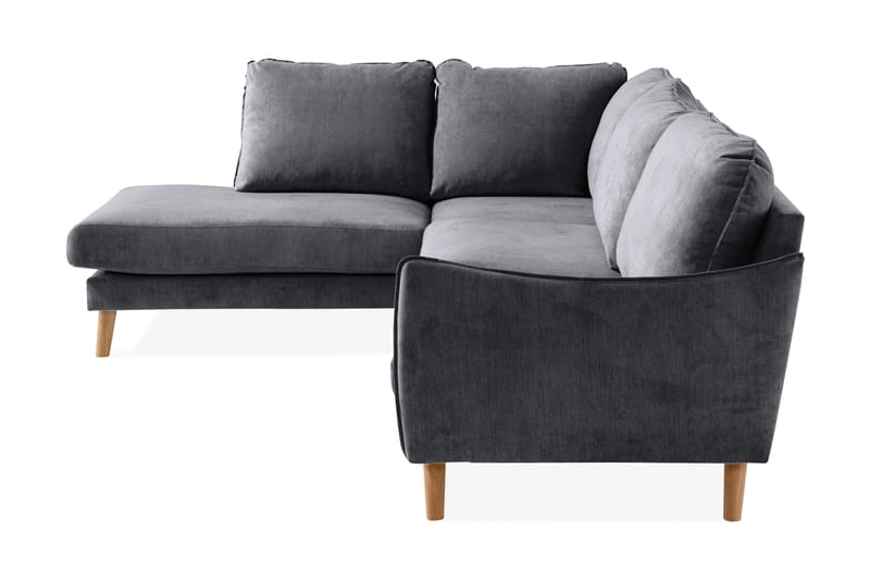 Trend Lyx Schäslongsoffa Vänster - Mörkgrå/Ek - Products - Möbler - Soffa - Divansoffa & schäslongsoffa - 4 sits soffa med divan