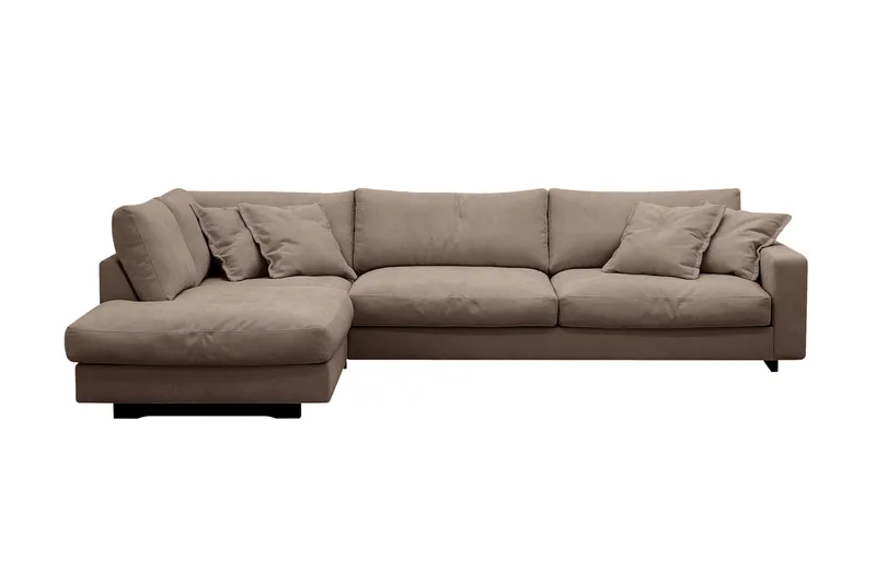 Valencia Extra Djup 4-sits Soffa med Schäslong Vänster, Mörkbrun