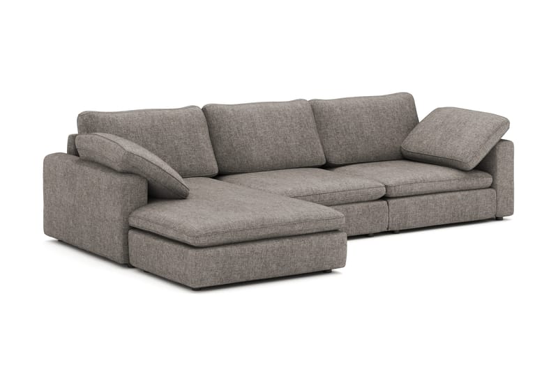 Visby 4-sits L-formad Djup Vändbar Soffa med Divan i Tyg - Grå - Products - Möbler - Soffa - Divansoffa & schäslongsoffa - 4 sits soffa med divan
