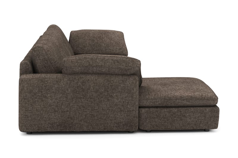 Visby 4-sits L-formad Djup Vändbar Soffa med Divan i Tyg - Mörkbrun - Products - Möbler - Soffa - Divansoffa & schäslongsoffa - 4 sits soffa med divan