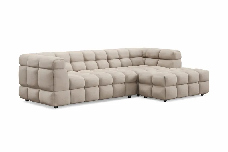 Elise Bubblig Soffgrupp 4-sits Divansoffa Höger + Fåtölj - Beige - Products - Möbler - Soffa - Soffgrupp