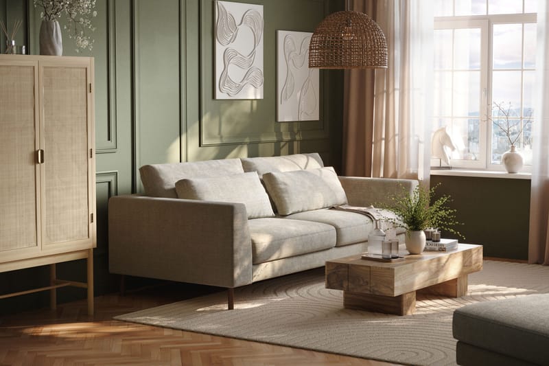 Florenz 3-sits Soffa i Chenille - Grå / Beige - Products - Möbler - Soffa - 3 sits soffa