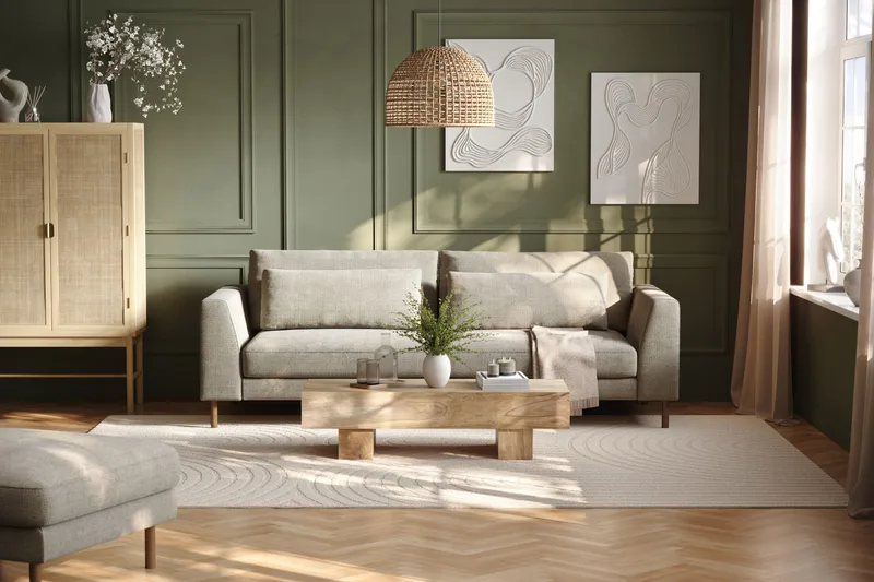 Florenz 3-sits Soffa i Chenille - Grå / Beige - Products - Möbler - Soffa - 3 sits soffa
