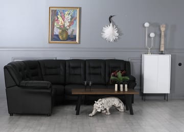 Hörnsoffa svart konstläder 5-sits - Peking - Svart - Products - Möbler - Soffa - Hörnsoffa
