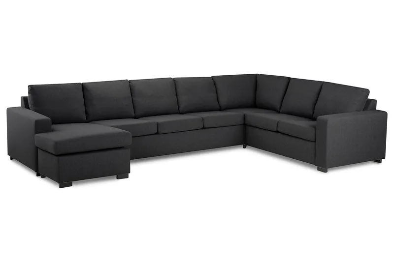 Crazy 6-sits Vänstervänd U-formad X-Large Hörnsoffa med divan i Tyg - Mörkgrå - Products - Möbler - Soffa - Hörnsoffa - Hörnsoffa med divan