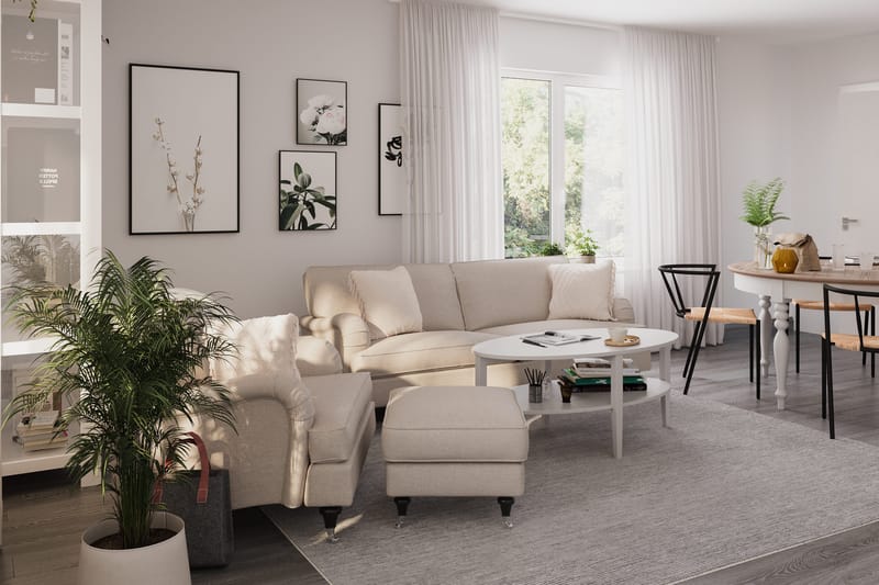 Howard Classic 3-sits Tygsoffa - Beige - Products - Möbler - Soffa - 3 sits soffa