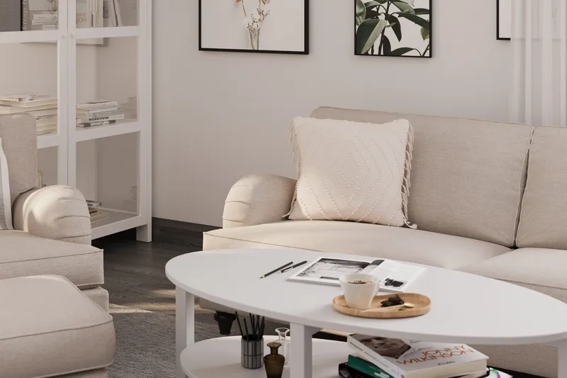Howard Classic 3-sits Tygsoffa - Beige - Products - Möbler - Soffa - 3 sits soffa