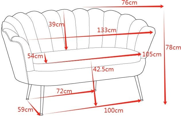 Kingsley 2-sits soffa grön sammet - Grön - Products - Möbler - Soffa - Sammetssoffa