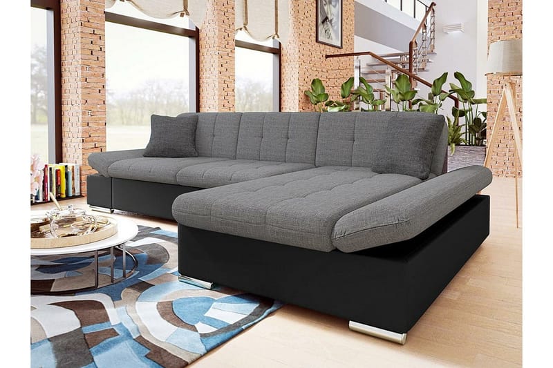 Kintore 3-sits Hörnsoffa Black/Grey - Products - Möbler - Soffa - Skinnsoffa