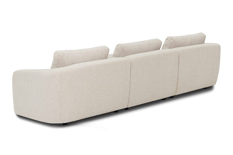 Milano 5-sits Rundad Vänstervänd L-soffa med Låg Rygg i Beige Boucle - Beige - Products - Möbler - Soffa - Divansoffa & schäslongsoffa