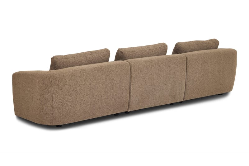 Milano 5-sits Rundad Vänstervänd L-soffa med Låg Rygg i Brun Boucle - Brun - Products - Möbler - Soffa - Divansoffa & schäslongsoffa