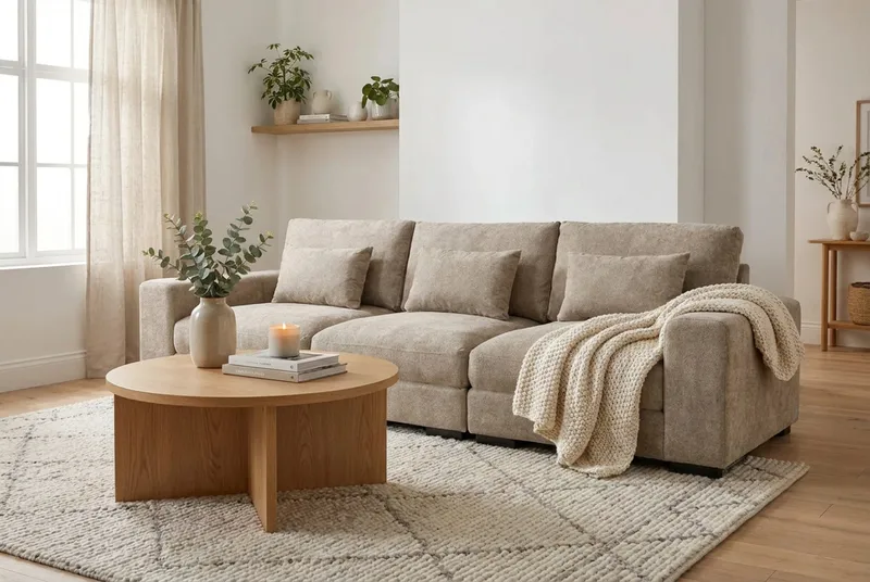 Dubai 3-sits soffa Extra Djup i Chenille - Brun - Products - Möbler - Soffa - Modulsoffa - Komplett modulsoffa