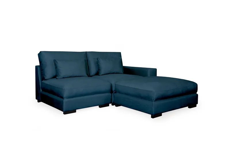 Dubai Divansoffa Höger Sammet Extra Djup - Blå - Products - Möbler - Soffa - Modulsoffa - Komplett modulsoffa
