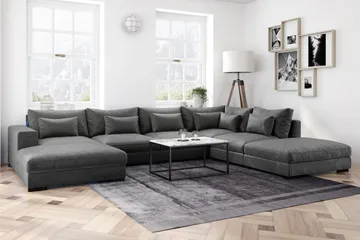 Dubai Hörnmodul Sammet Extra Djup - Mörkgrå - Products - Möbler - Soffa - Modulsoffa - Hörnmodul