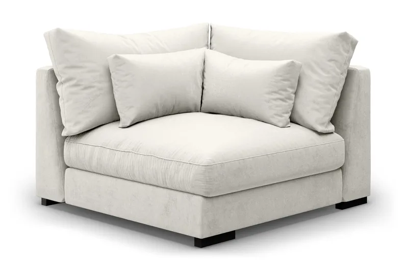 Dubai Hörnmodul Sammet Extra Djup - Vit - Products - Möbler - Soffa - Modulsoffa - Hörnmodul