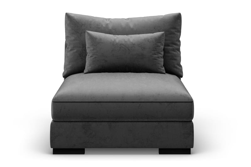 Dubai Mittmodul Sammet Extra Djup - Mörkgrå - Products - Möbler - Soffa - Modulsoffa - Mittmodul