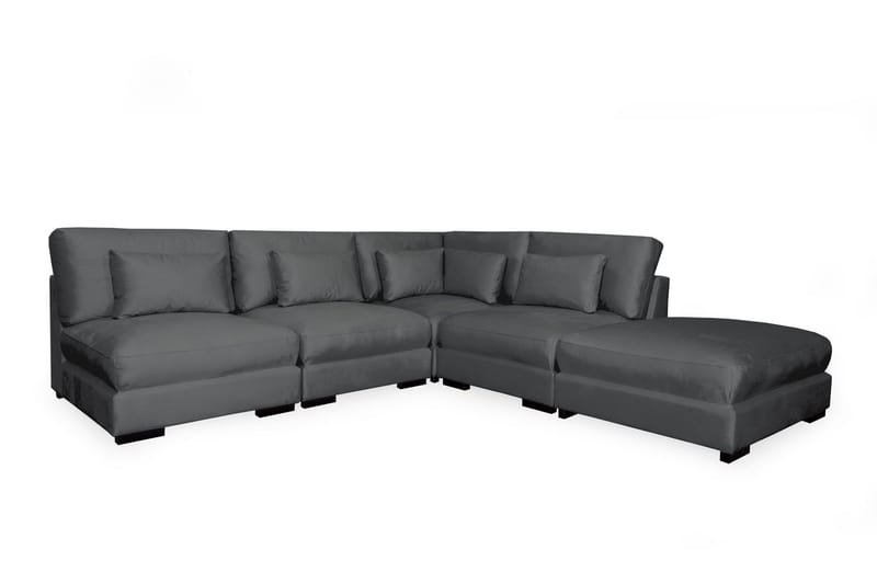 Dubai Schäslongsoffa Vänster Sammet - Mörkgrå - Products - Möbler - Soffa - Modulsoffa - Komplett modulsoffa