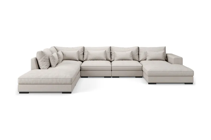 Dubai Stor U-modulsoffa med Divan Höger 432 cm Extra Djup - Beige - Products - Möbler - Soffa - Modulsoffa - Komplett modulsoffa