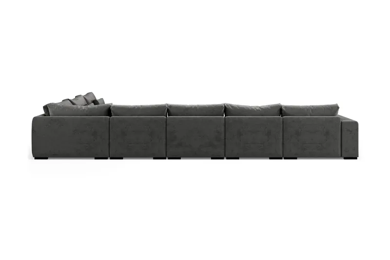 Dubai Stor U-modulsoffa med Divan Vänster Sammet 527 cm - Mörkgrå - Products - Möbler - Soffa - Modulsoffa - Komplett modulsoffa