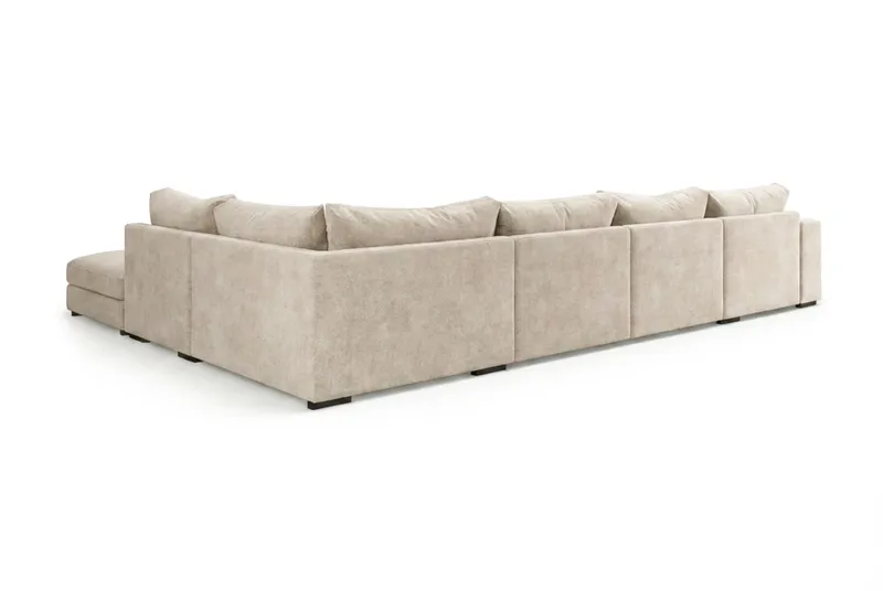 Dubai Stor U Soffa modul med Divan Vänster Extra Djup i Chenille - Beige - Products - Möbler - Soffa - Modulsoffa - Komplett modulsoffa