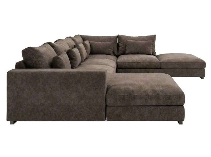 Dubai Stor U Soffa modul med Divan Vänster Extra Djup i Chenille - Mörkbrun - Products - Möbler - Soffa - Modulsoffa - Komplett modulsoffa