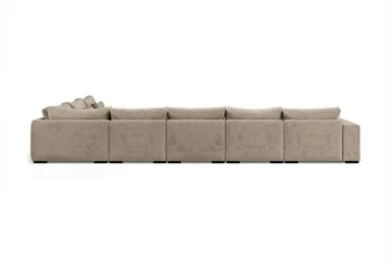 Dubai U-modulsoffa Large med Divan Vänster Extra Djup i Chenille - Brun - Products - Möbler - Soffa - Modulsoffa - Komplett modulsoffa