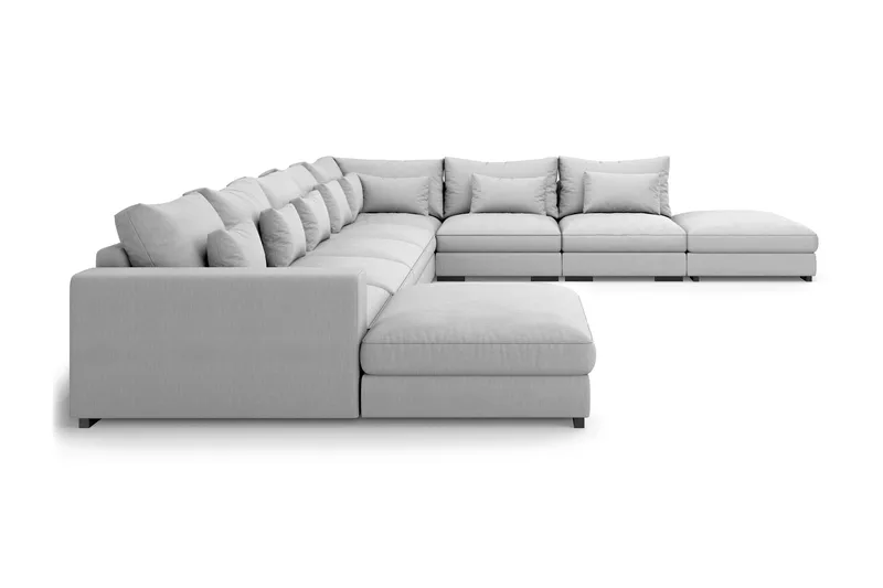 Dubai U-modulsoffa Large med Divan Vänster Extra Djup - Ljusgrå - Products - Möbler - Soffa - Modulsoffa - Komplett modulsoffa