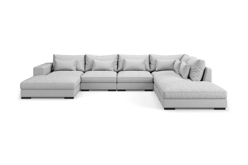 Dubai U-modulsoffa med Divan Vänster Extra Djup - Ljusgrå - Products - Möbler - Soffa - Modulsoffa - Komplett modulsoffa