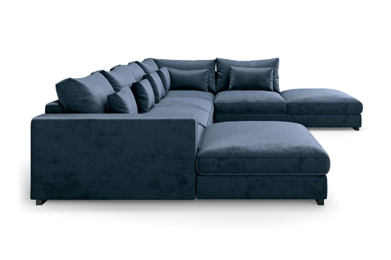 Dubai U-modulsoffa med Divan Vänster Sammet Extra Djup - Blå - Products - Möbler - Soffa - Modulsoffa - Komplett modulsoffa