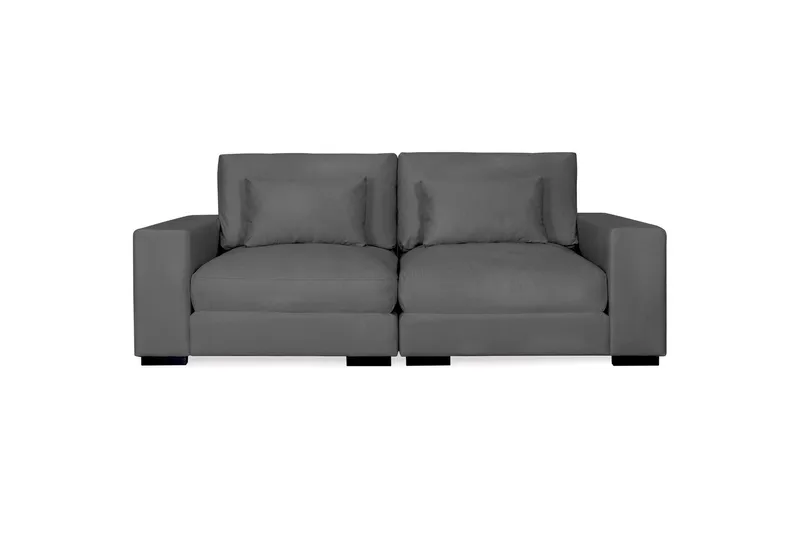 Dubai 2-sits soffa sammet Extra Djup - Mörkgrå - Products - Möbler - Soffa - Modulsoffa - Komplett modulsoffa