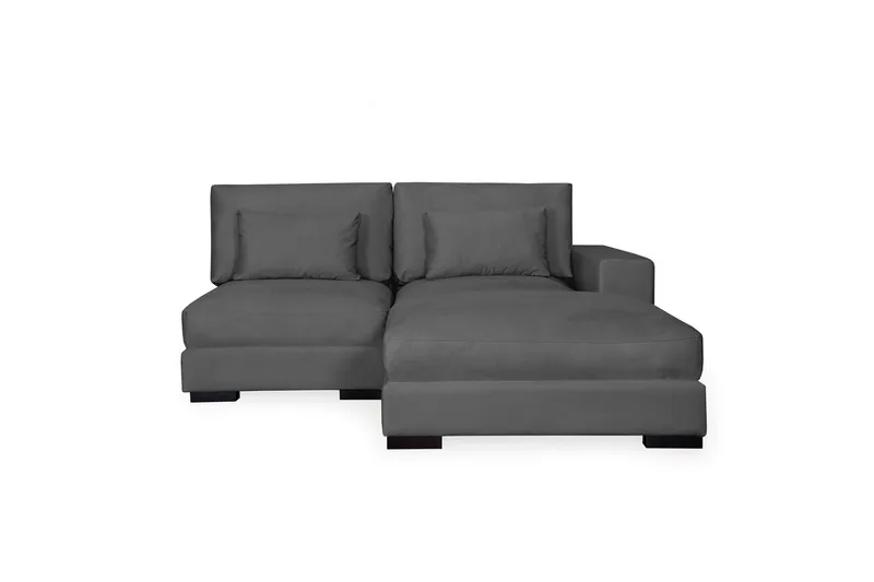 Dubai Divansoffa Höger Sammet Extra Djup - Mörkgrå - Products - Möbler - Soffa - Modulsoffa - Komplett modulsoffa