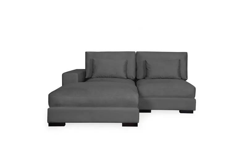 Dubai Divansoffa Vänster Sammet Extra Djup - Mörkgrå - Products - Möbler - Soffa - Modulsoffa - Komplett modulsoffa