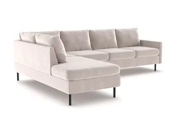 Peppe 4-sits Vänstervänd L-formad Schäslongsoffa i Manchester - Beige - Products - Möbler - Soffa - Sammetssoffa