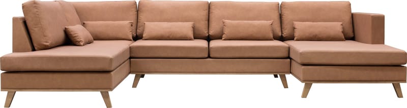 Ranger divanoffa brun PU - 322 cm lång - Cognac - Products - Möbler - Soffa - U-soffa