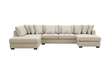 Rossita 5-sits Vänstervänd U-formad Djup Soffa med Divan och Schäslong i Tyg, Beige