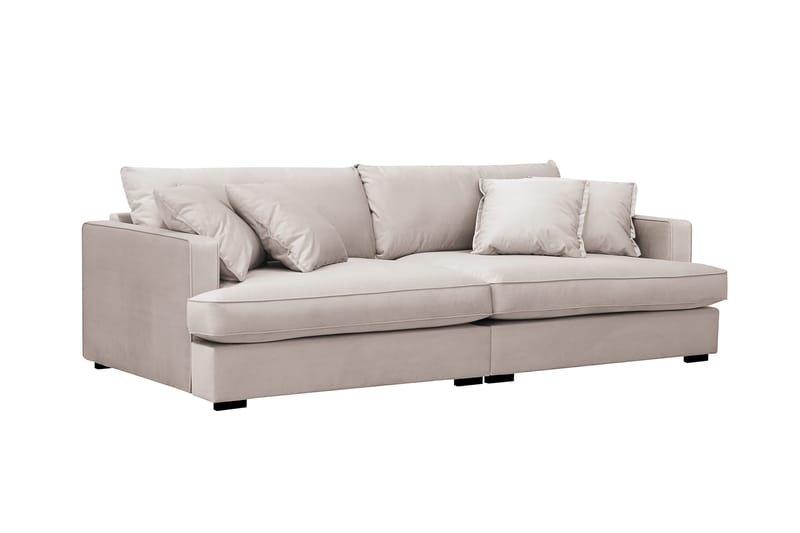 Rossita Lyx 3-sits Extra djup Soffa i Sammet - Beige - Products - Möbler - Soffa - 3 sits soffa