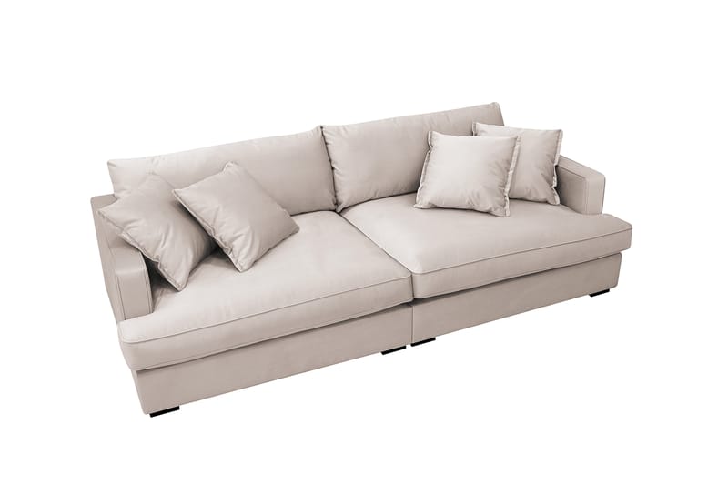 Rossita Lyx 3-sits Extra djup Soffa i Sammet - Beige - Products - Möbler - Soffa - 3 sits soffa
