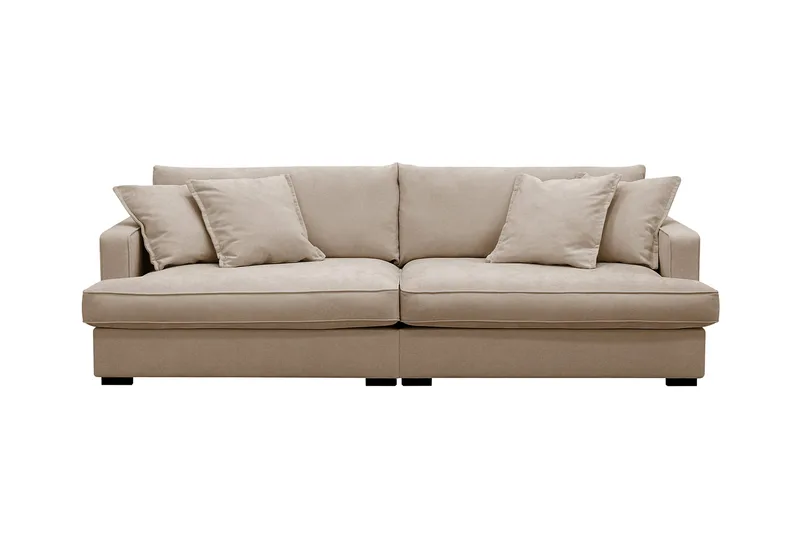 Rossita Lyx 3-sits Extra djup Soffa i Tyg - Ljusbrun - Products - Möbler - Soffa - 3 sits soffa