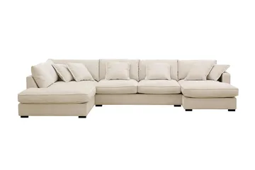 Rossita Lyx 5-sits Högervänd U-formad Extra djup Soffa med Divan och Schäslong i Chenille