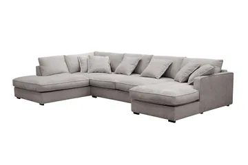 Rossita Lyx 5-sits Högervänd U-formad Extra djup Soffa med Divan och Schäslong i Chenille - Grå/Brun - Products - Möbler - Soffa - U-soffa