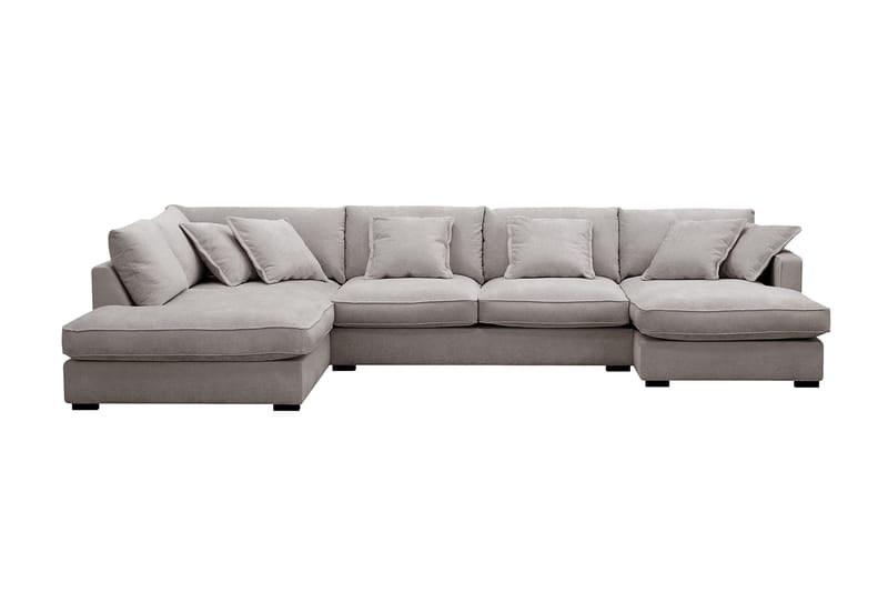 Rossita Lyx 5-sits Högervänd U-formad Extra djup Soffa med Divan och Schäslong i Chenille - Grå/Brun - Products - Möbler - Soffa - U-soffa