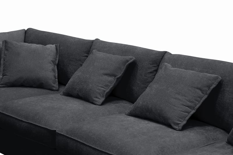 Rossita Lyx 5-sits Högervänd U-formad Extra djup Soffa med Divan och Schäslong i Chenille - Svart - Products - Möbler - Soffa - U-soffa