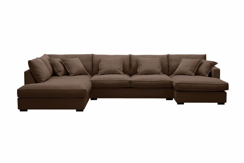Rossita Lyx 5-sits Högervänd U-formad Extra djup Soffa med Divan och Schäslong i Manchester - Mörkbrun - Products - Möbler - Soffa - U-soffa