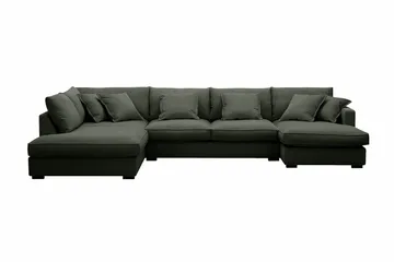 Rossita Lyx 5-sits Högervänd U-formad Extra djup Soffa med Divan och Schäslong i Manchester - Mörkgrön - Products - Möbler - Soffa - U-soffa