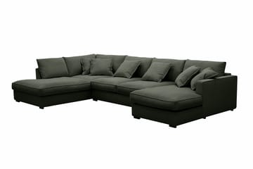 Rossita Lyx 5-sits Högervänd U-formad Extra djup Soffa med Divan och Schäslong i Manchester - Mörkgrön - Products - Möbler - Soffa - U-soffa